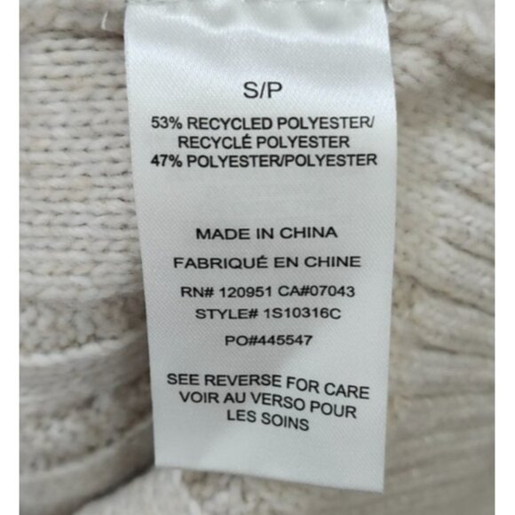 Pink Rose Beige Cable Knit Sweater Vest Women’s S V-Neck Sleeveless Diamond - Picture 9 of 9